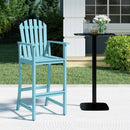 Tall Adirondack Chair with Armrests and Footrest for Deck