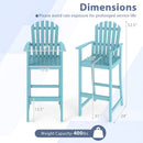 Tall Adirondack Chair with Armrests and Footrest for Deck