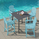 Tall Adirondack Chair with Armrests and Footrest for Deck