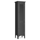 Tall Bathroom Floor Cabinet with Shutter Doors and Adjustable Shelf
