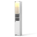 Tall Bathroom Storage Cabinet with LED Lights and Adjustable Shelves
