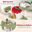 61 Inches Cute Christmas Cat Tree with Sisal Scratching Posts and 2 Condos-Green