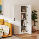 Tall Storage Cabinet with 4 Storage Shelves for Bathroom Living Room