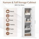 Tall Storage Cabinet with 4 Storage Shelves for Bathroom Living Room