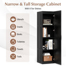 Tall Storage Cabinet with 4 Storage Shelves for Bathroom Living Room