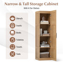 Tall Storage Cabinet with 4 Storage Shelves for Bathroom Living Room