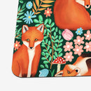 Little Foxes in a Fantasy Forest Playmat
