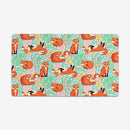 Little Foxes in a Fantasy Forest Playmat
