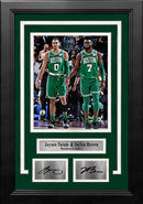 Jayson Tatum and Jaylen Brown Boston Celtics 8x10 Framed Basketball Photo with Engraved Autographs