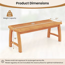 Teak Wood Outdoor Backless Bench with Contoured Slatted Seat