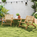 Teak Wood Outdoor Reclining Chair with Comfortable Backrest and Armrests