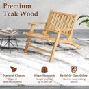 Teak Wood Outdoor Reclining Chair with Comfortable Backrest and Armrests