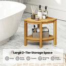 Teak Wood Shower Bench with Storage Shelf for Inside Shower to Sit on