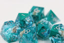 Sharp Edge Resin RPG Dice Set - Teal Coral & Sea Snail