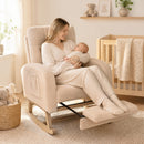 Teddy Upholstered Rocking Chair with Retractable Footrest