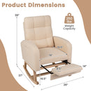 Teddy Upholstered Rocking Chair with Retractable Footrest
