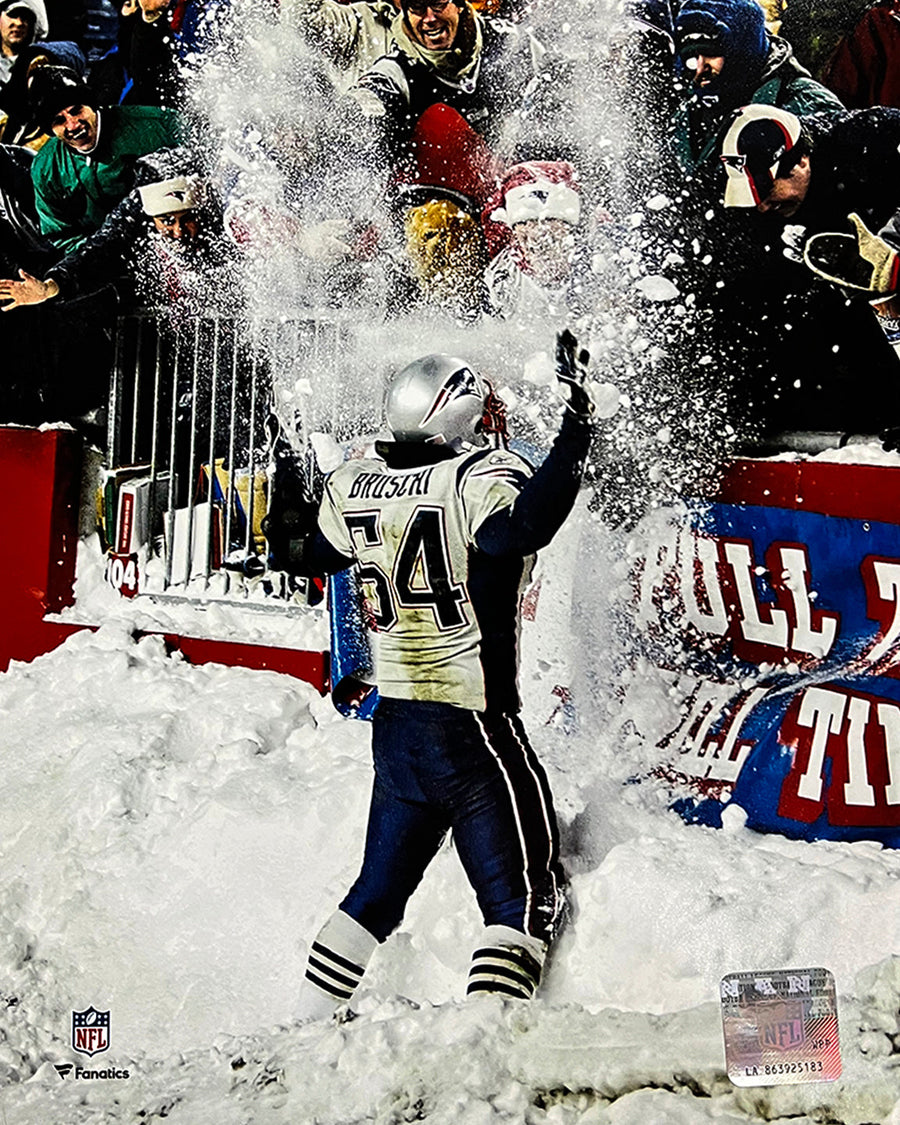 Tedy Bruschi Snow Celebration New England Patriots 8