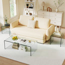 Tempered Glass Coffee Table Set of 3 with 1 Clear Coffee Table and 2 End Tables