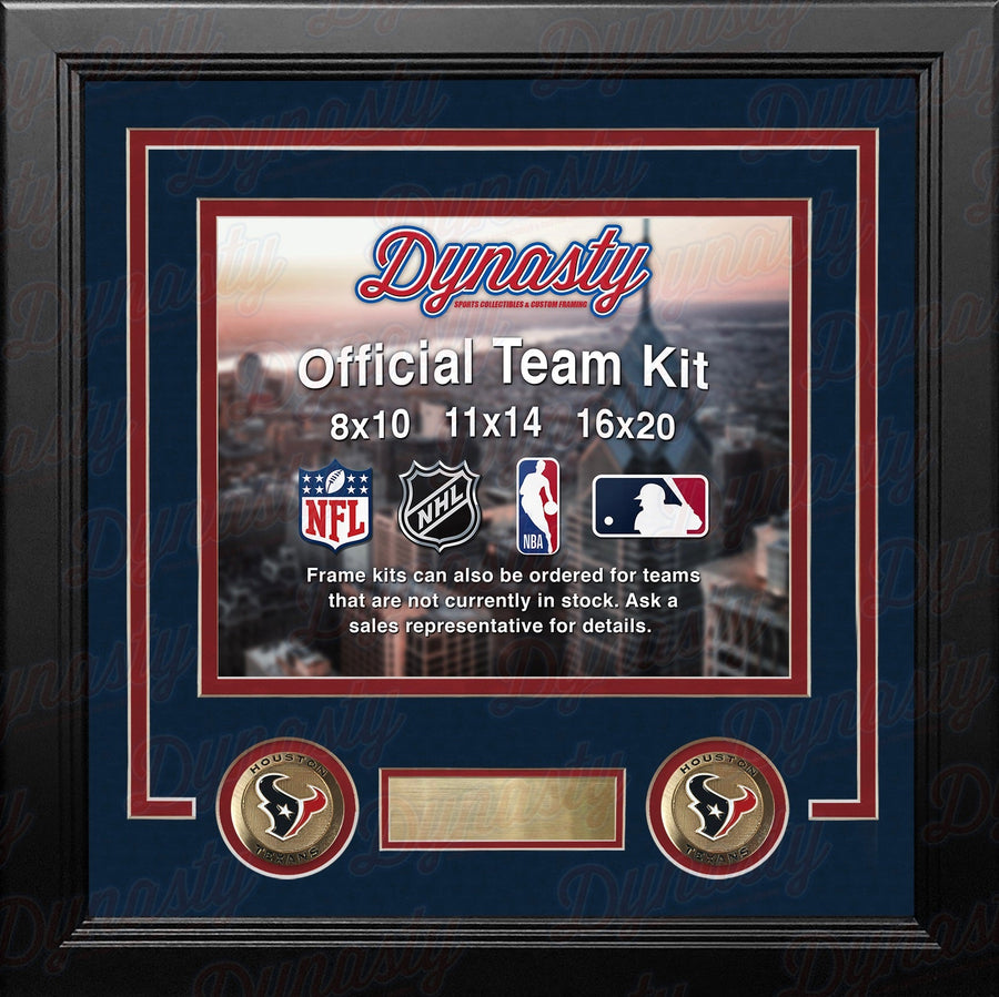 Houston Texans Custom NFL Football 16x20 Picture Frame Kit (Multiple Colors)