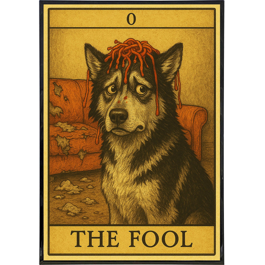 The Fool Dog Tarot Card Original Poster Print