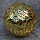 The Orb D100 -  Red and Gold Metal Die