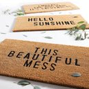 This Beautiful Mess Coir Door Mat | Welcome Outdoor Indoor Rug | 30" x 16"