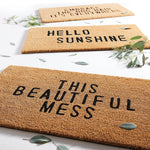 This Beautiful Mess Coir Door Mat | Welcome Outdoor Indoor Rug | 30" x 16"