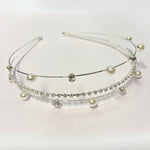 Three Strand Jeweled Headband Tiara | Party or Bridal Hair Accessory [Available in Gold or Silver]