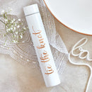 Tie The Knot Flask Bottle in White | Insulated Stainless Steel Wedding Gift Flask | 8oz