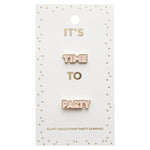 Time to Party Earrings | Light Pink and Gold with Glitter Finish