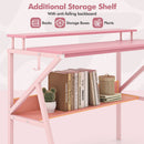 Space Saving Computer Desk with Monitor Stand and Extra Storage Shelf for Work Study