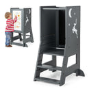 Toddler Kitchen Stool Baby Standing Tower with Chalkboard and Whiteboard