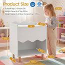 Toddler Scalloped Side Table with Wide Top & Open Compartment