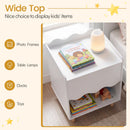 Toddler Scalloped Side Table with Wide Top & Open Compartment