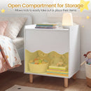 Toddler Scalloped Side Table with Wide Top & Open Compartment