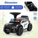 Toddler Sliding Car with Steering Wheel and Under-Seat Storage Push-Black