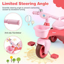 Toddler Tricycle with Limited Steering with Front Baskets and Bell
