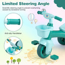Toddler Tricycle with Limited Steering with Front Baskets and Bell
