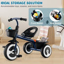 Toddler Tricycle with Adjustable Seat and Storage Baskets for 1.5-5 Years Old