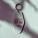 Together Forever Burger and Fries Motel Style Illustrated Keychain