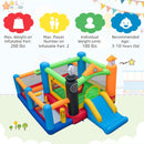 Train Themed Kids Bouncer with Slide and Basketball Hoop with 950W Air Blower