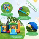 Train Themed Kids Bouncer with Slide and Basketball Hoop with 950W Air Blower