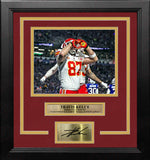 Travis Kelce Heart Hands Touchdown Kansas City Chiefs 8" x 10" Framed Photo with Engraved Autograph