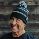 Black / Heather Grey Stripe Pom Pom Beanie (Trejo's Tacos)