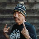 Black / Gold / Grey Stripe Pom Pom Beanie (Trejo's Cerveza)