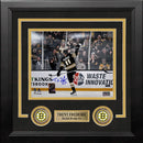 Trent Frederic Goal Celebration Boston Bruins Autographed 8" x 10" Framed Hockey Photo