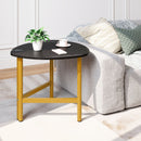 Triangle Coffee Table Oval Coffee Table with Metal Legs Industrial Center Table