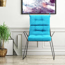 Tufted High Back Patio Chair Cushion with Ties - Turquoise