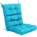 Tufted High Back Patio Chair Cushion with Ties - Turquoise