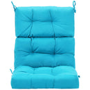 Tufted High Back Patio Chair Cushion with Ties - Turquoise